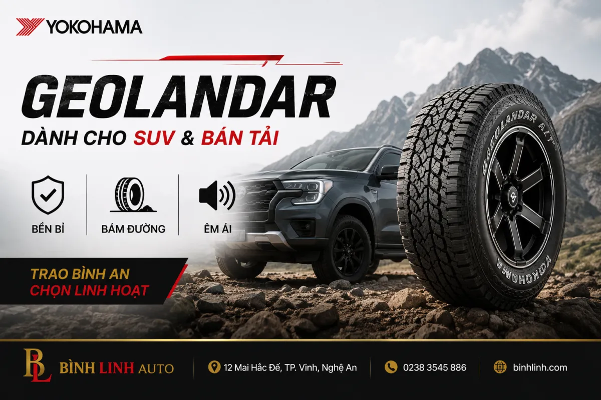 Lốp Yokohama Geolandar dành cho SUV, CUV, xe bán tải và xe địa hình.