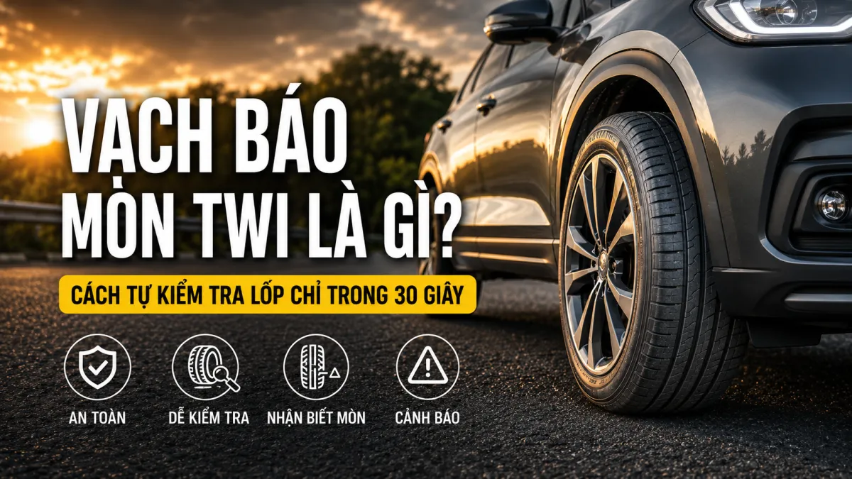 VẠCH BÁO MÒN TWI LÀ GÌ? CÁCH KIỂM TRA LỐP Ô TÔ CHỈ TRONG 30 GIÂY