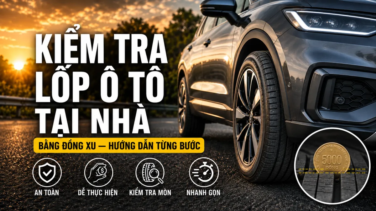 KIỂM TRA LỐP Ô TÔ TẠI NHÀ BẰNG ĐỒNG XU — HƯỚNG DẪN TỪNG BƯỚC CHO CHỦ XE