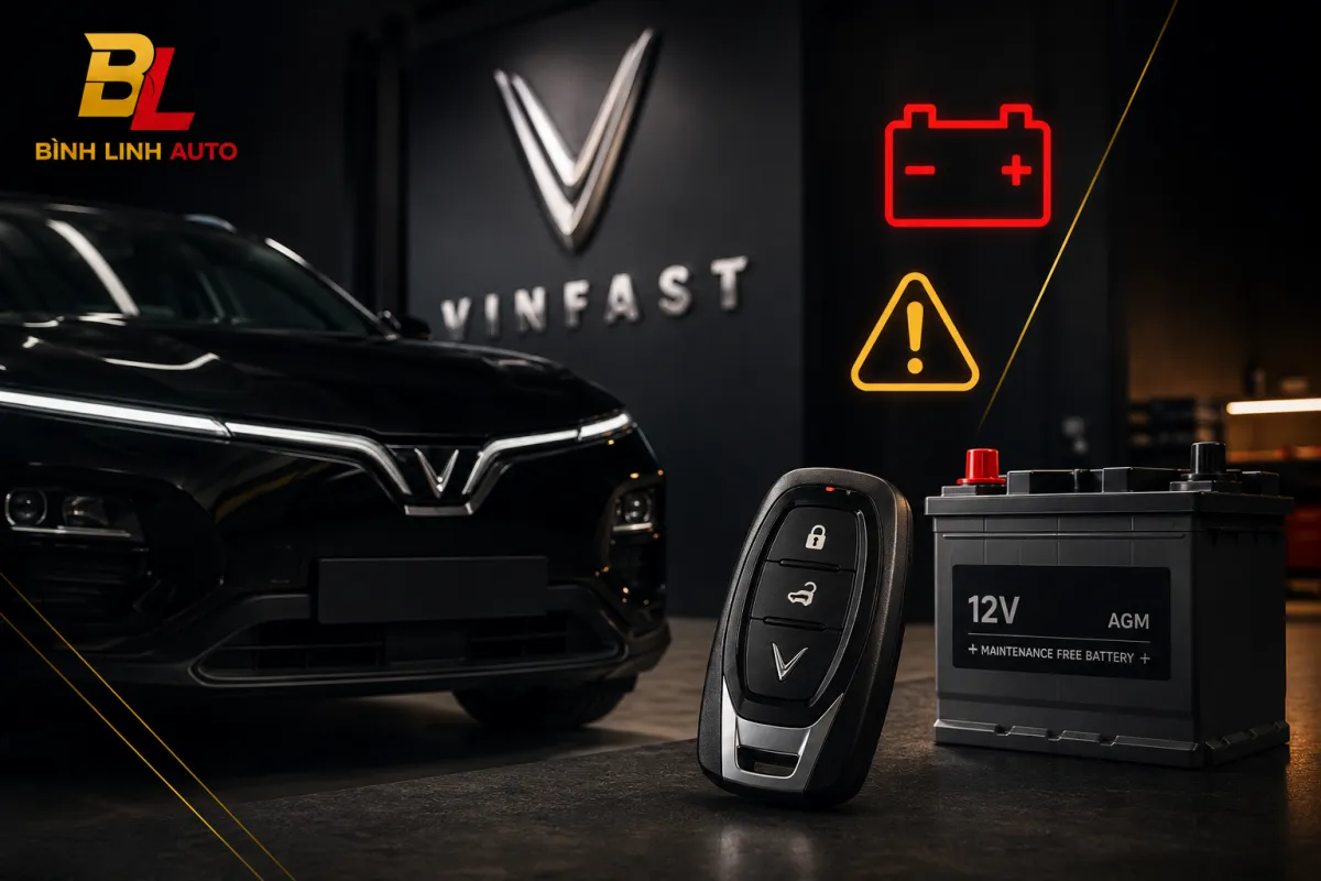 Xe điện VinFast không khởi động được do ắc quy 12V yếu hoặc hệ thống điện gặp lỗi. Bình Linh Auto hỗ trợ kiểm tra và chẩn đoán chính xác.