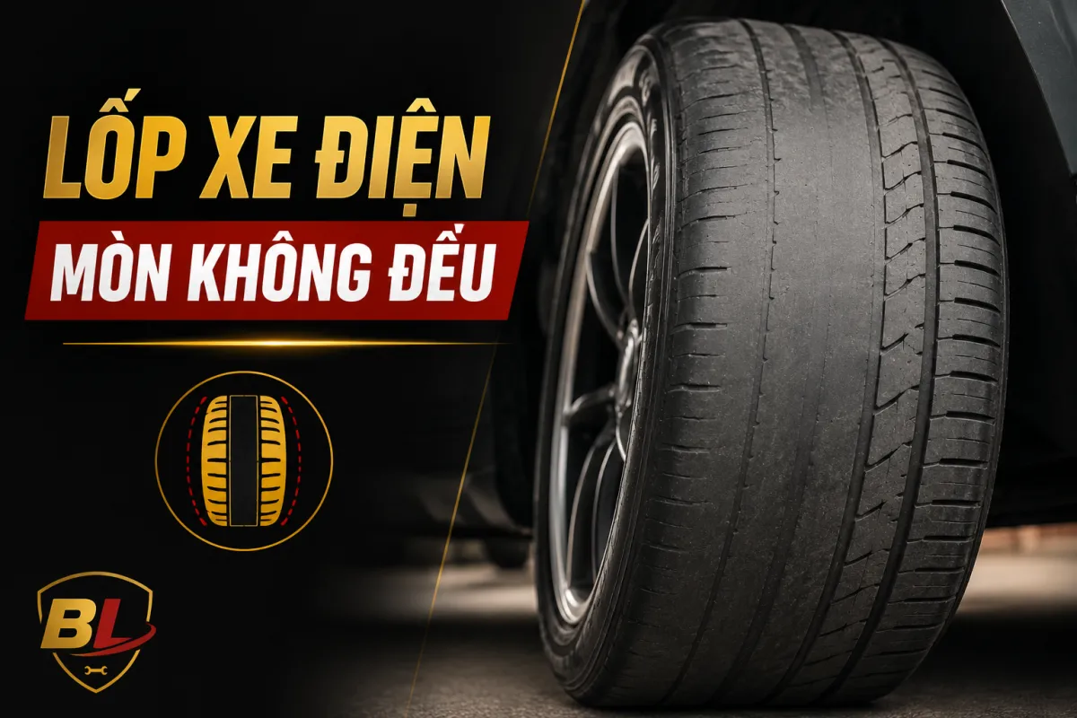 Lốp xe điện mòn không đều – Nguyên nhân, dấu hiệu và cách khắc phục