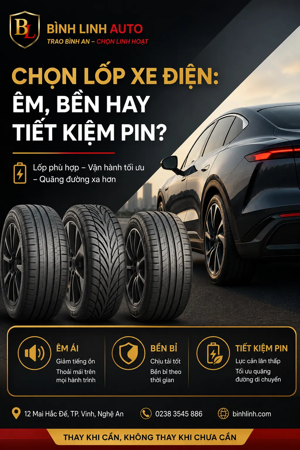 Chọn lốp xe điện: Êm, bền hay tiết kiệm pin?