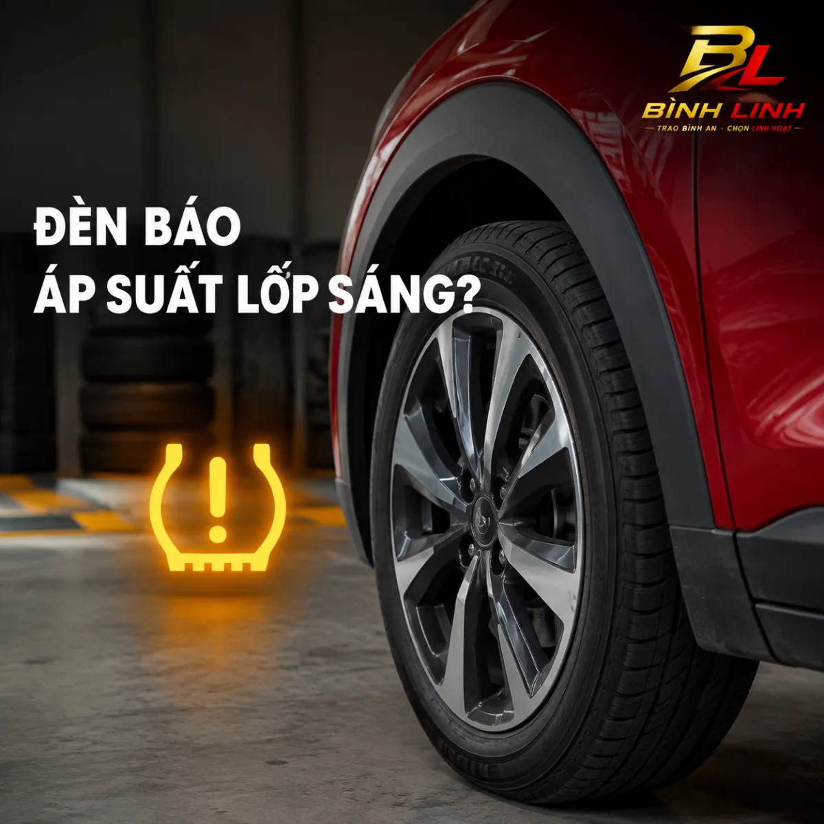 Đèn cảnh báo áp suất lốp VinFast sáng