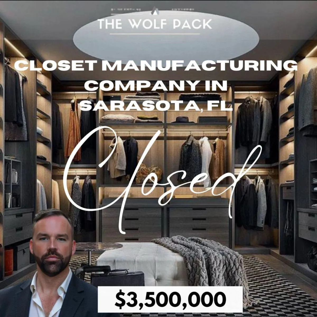 A profitable closet manufacturing company, recently sold through Sell With Millsaps