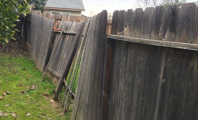 Damaged Fence due to storm