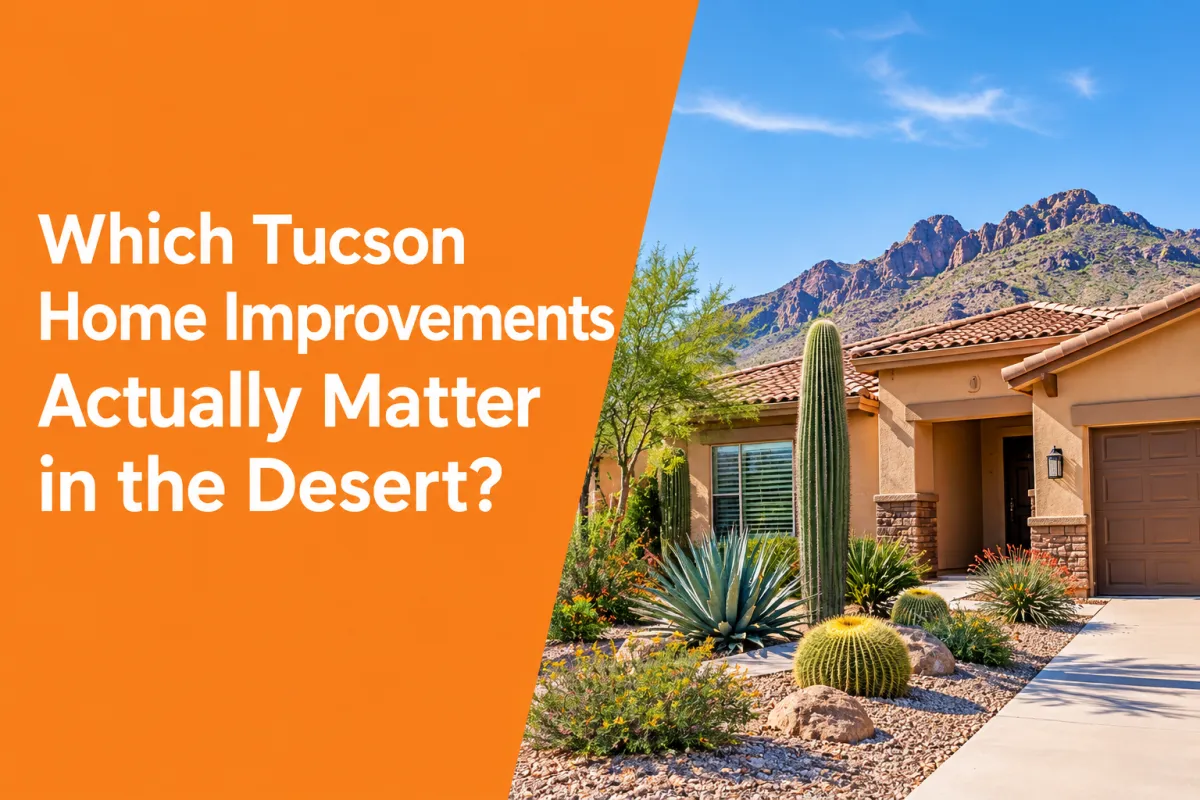 Tucson Arizona home with desert landscaping and practical outdoor improvements