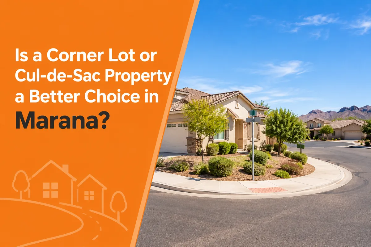 Corner lot and cul-de-sac home layouts in Marana AZ real estate