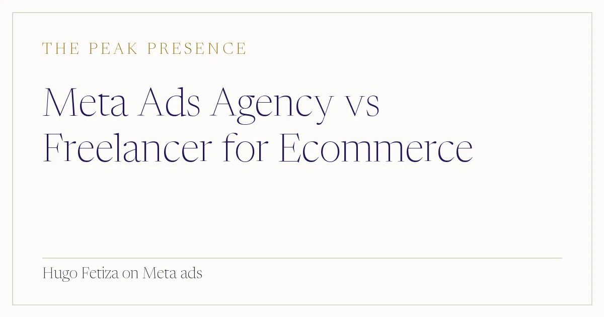 Meta Ads Agency vs Freelancer for Ecommerce