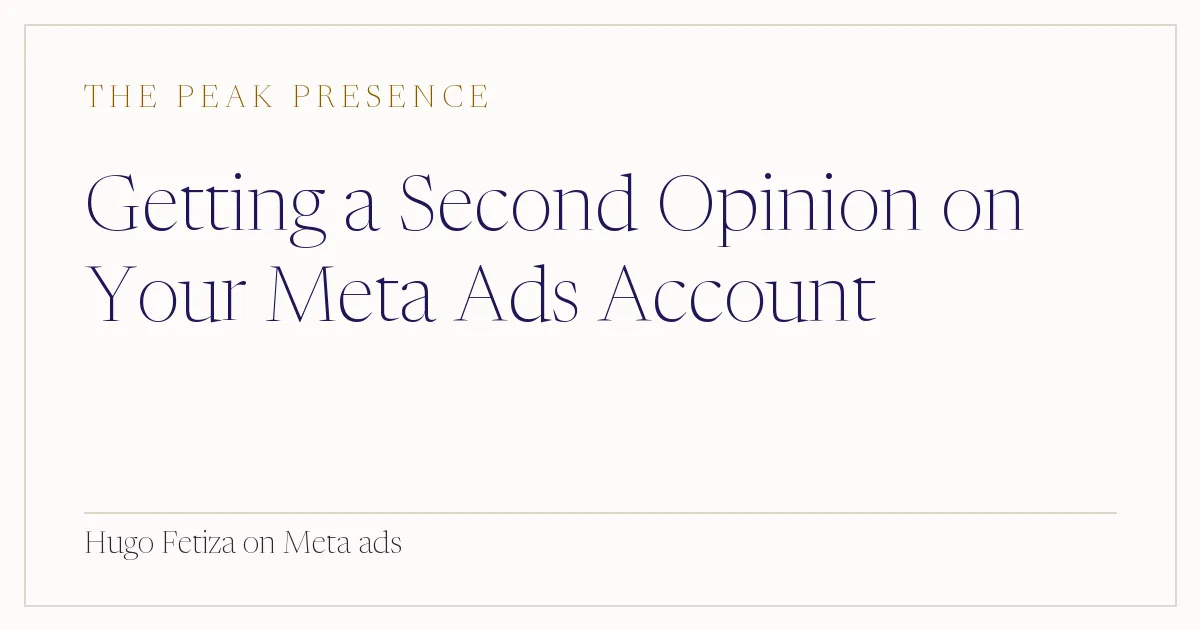 Getting a Second Opinion on Your Meta Ads Account