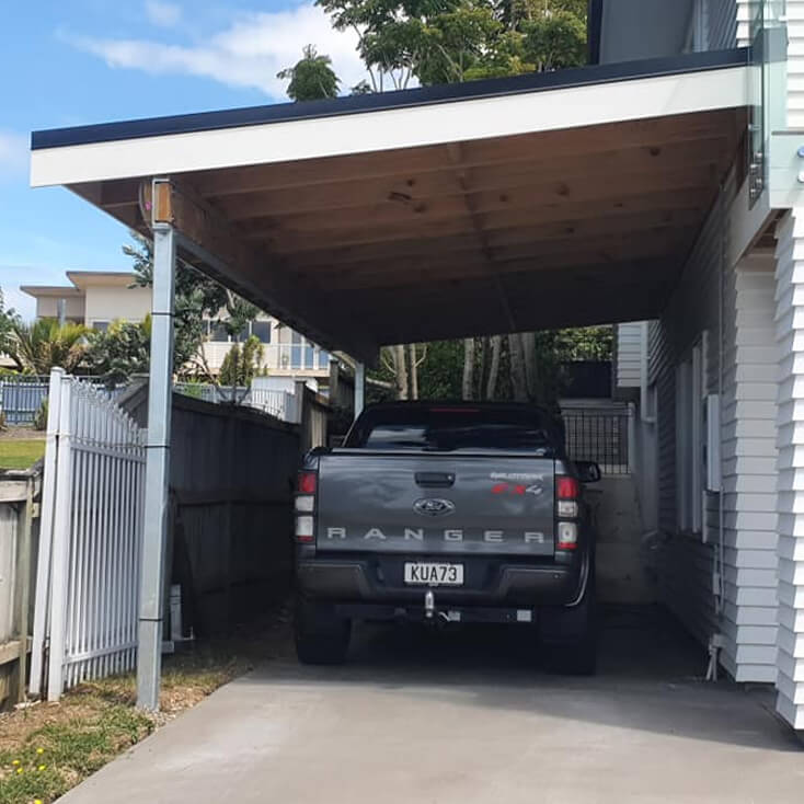 Custom residential carport construction project in East Auckland