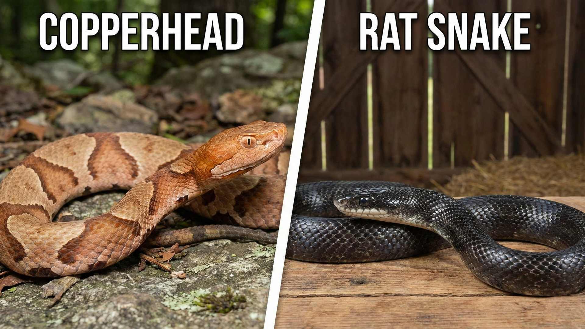 copperhead and rat snake comparison to showcase how we handle snake ontrol when it urgent and when isn't