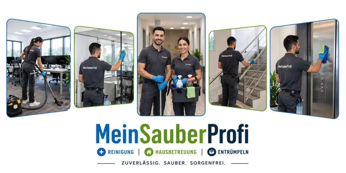 Professionelle Reinigungsdienstleistungen in Wien und Niederösterreich – MeinSauberProfi Team bei Büroreinigung, Hausbetreuung, Fensterreinigung und Unterhaltsreinigung in modernen Innen- und Außenbereichen
