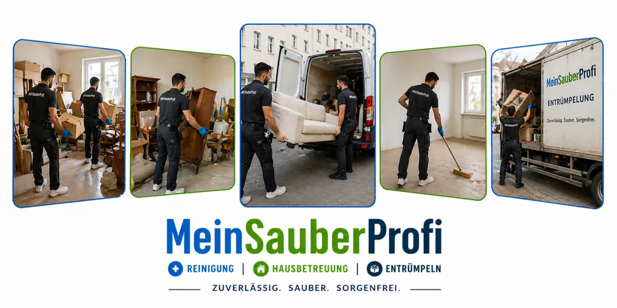 Entrümpelung in Wien und Niederösterreich – MeinSauberProfi Team beim Räumen von Wohnungen, Transport von Möbeln und fachgerechter Entsorgung inklusive besenreiner Übergabe