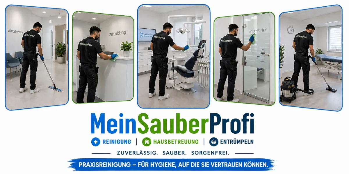 Praxisreinigung in Wien und Niederösterreich – MeinSauberProfi Team bei hygienischer Reinigung von Behandlungsräumen, Empfang, Böden und Oberflächen in medizinischen Einrichtungen