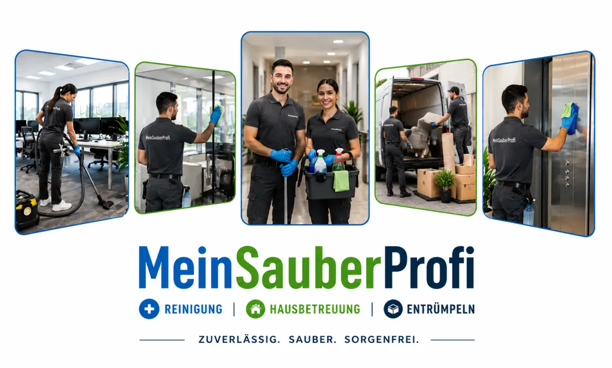 reinigung in Wien und Niederösterreich – professionelles Reinigungsteam von MeinSauberProfi bei der Arbeit im modernen Büro mit Staubsaugen, Oberflächenreinigung und Glasreinigung