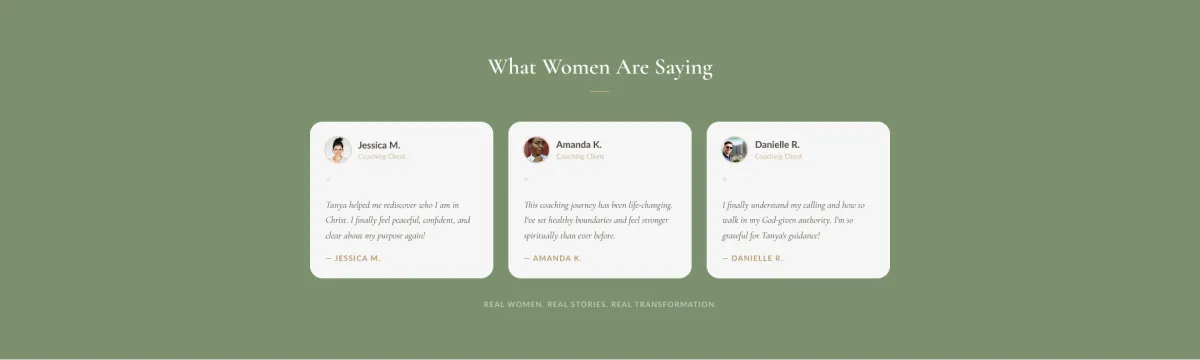 Placeholder testimonials layout