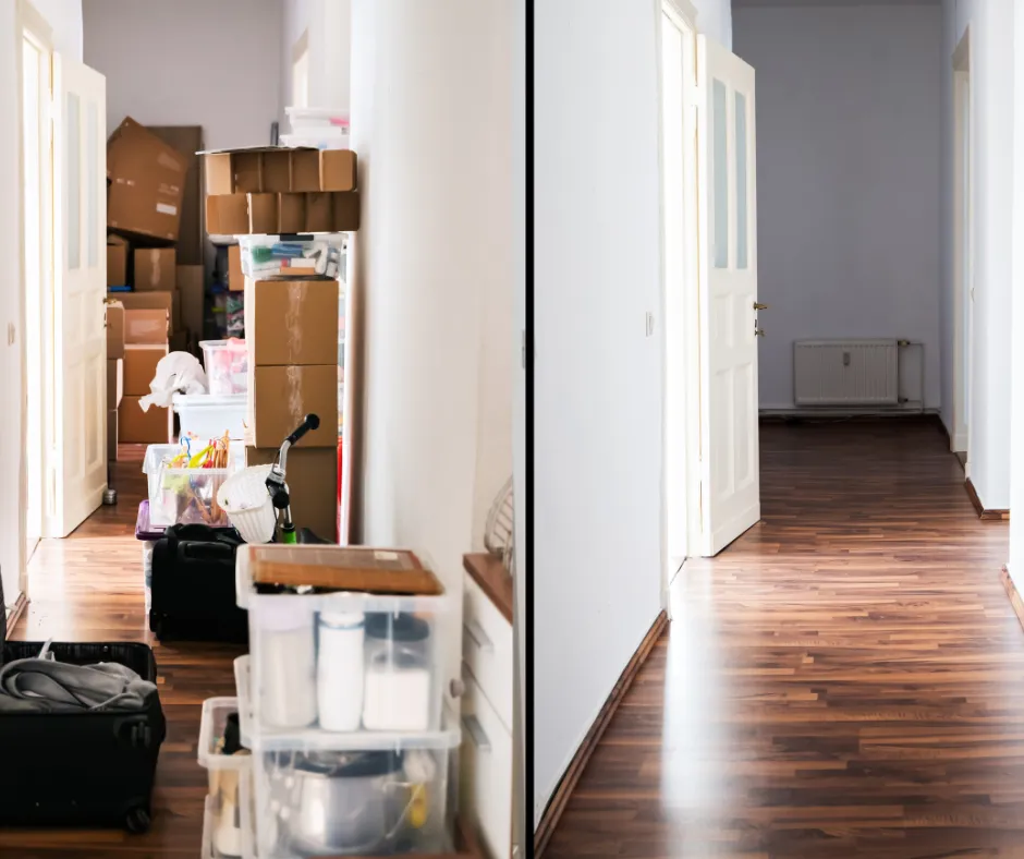 Junk removal of a hallway