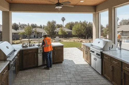 man doing welding on outdoors