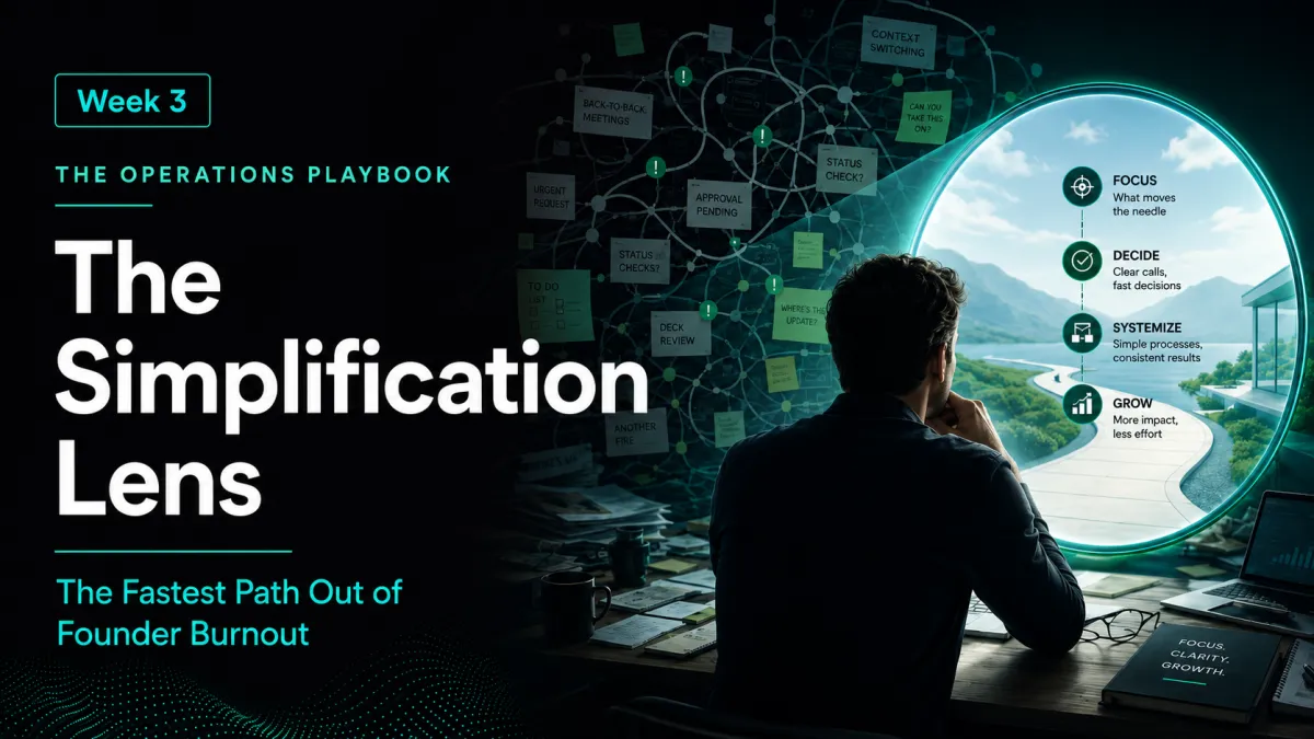 Week 3 - The Simplification Lens — The Fastest Path Out of Founder Burnout