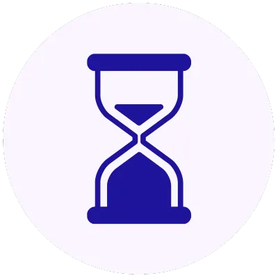 Circular white line-art icon of a scalpel crossed out