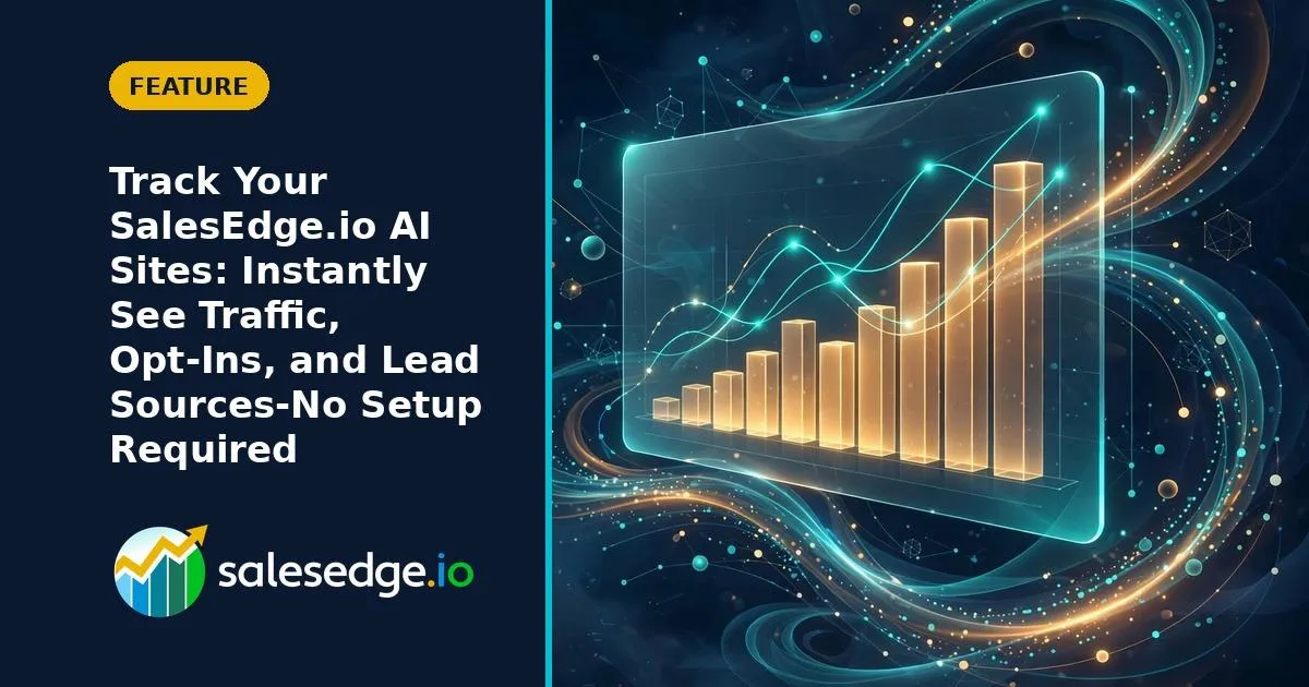 Track Your SalesEdge.io AI Sites: Instantly See Traffic, Opt-Ins, and Lead Sources—No Setup Required
