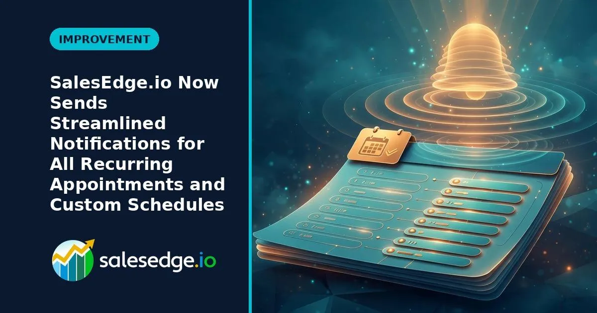 SalesEdge.io Now Sends Streamlined Notifications for All Recurring Appointments and Custom Schedules