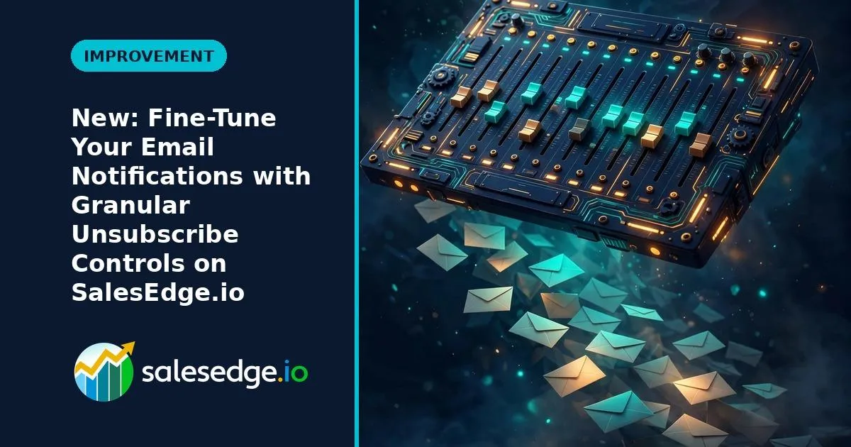 New: Fine-Tune Your Email Notifications with Granular Unsubscribe Controls on SalesEdge.io