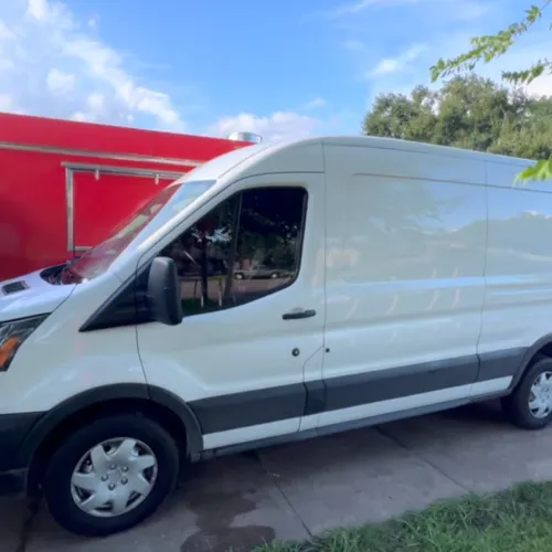 Commercial van window tint in Sugar Land TX with privacy tint film