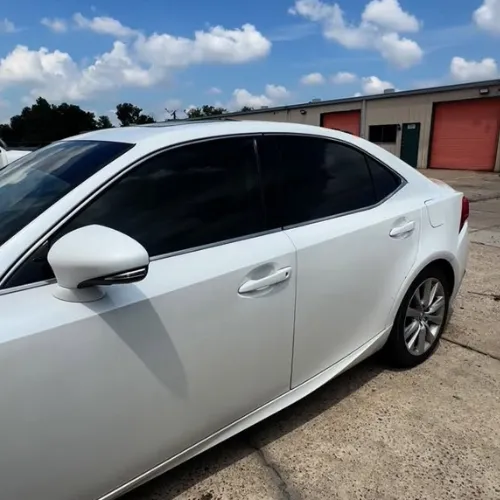 White sedan window tint in Richmond TX with UV protection tint
