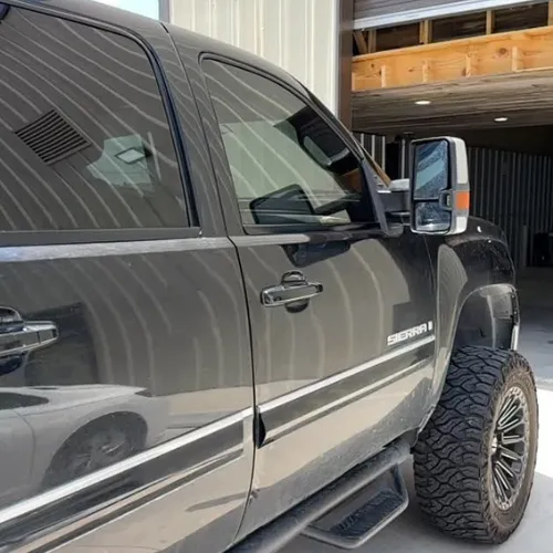 GMC Sierra window tint in Sugar Land TX with clean side window tint