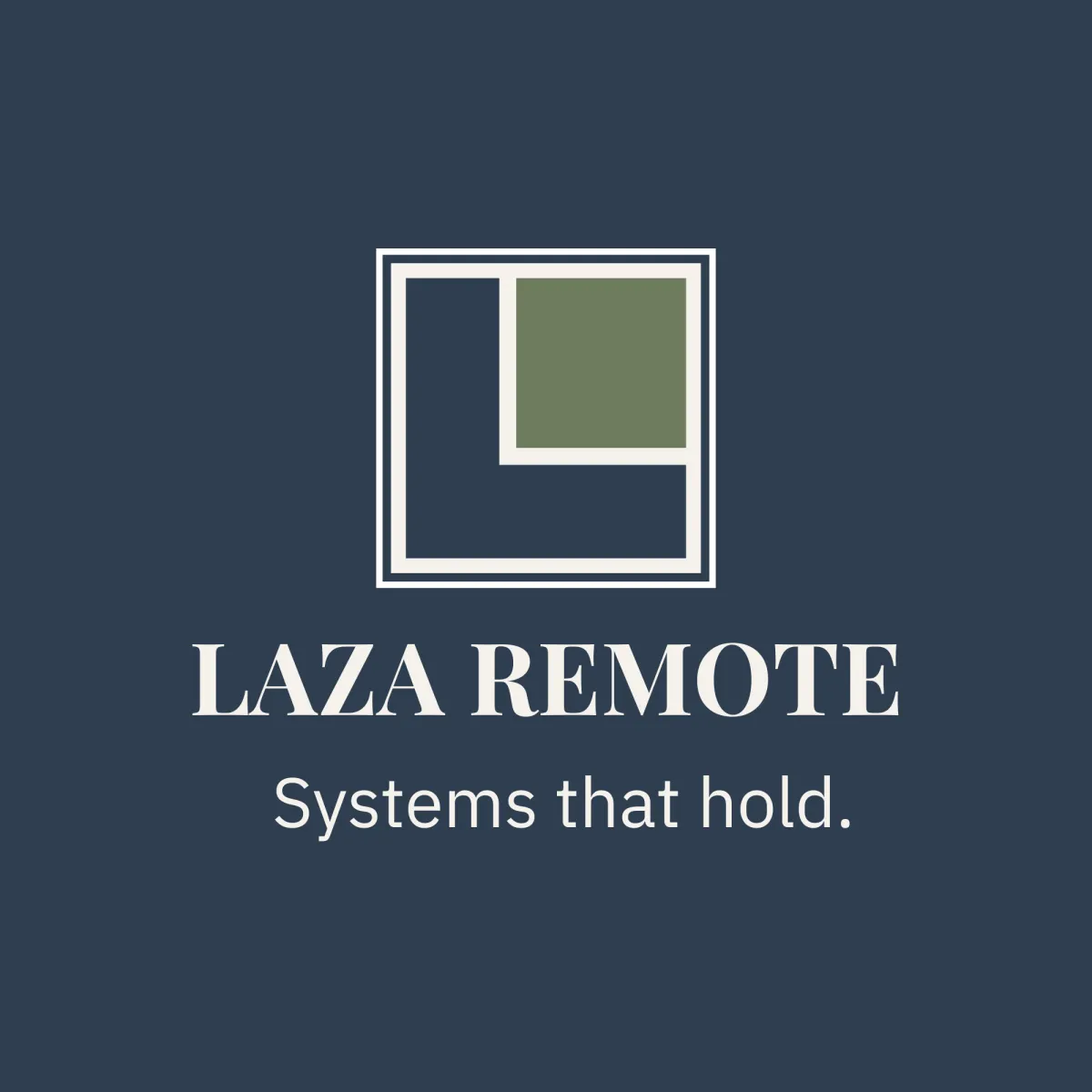 Laza Remote Logo. Systems that hold.