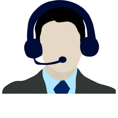 Customer support managerwith headphones