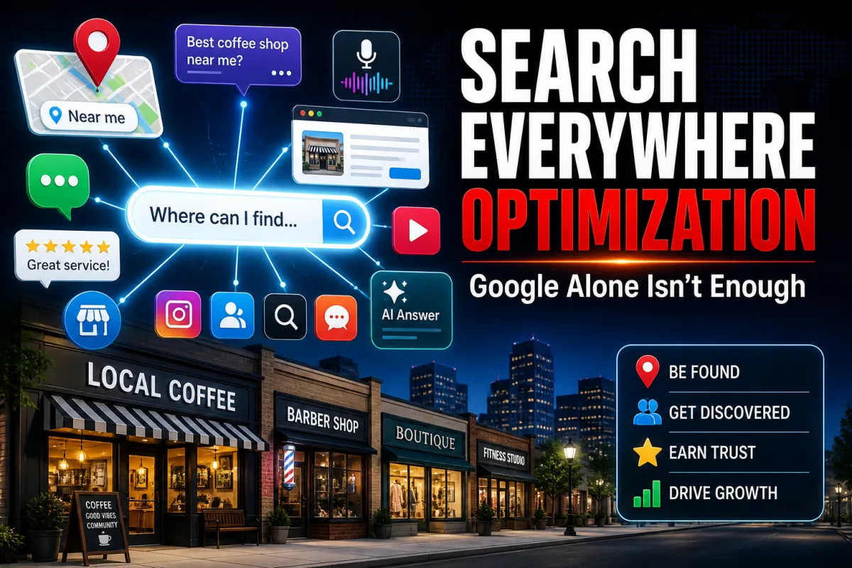 Search Everywhere Optimization: Why Google Alone Is No Longer Enough for Local Businesses