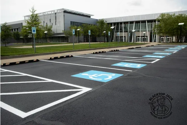 ADA compliant parking lot with accessible spaces