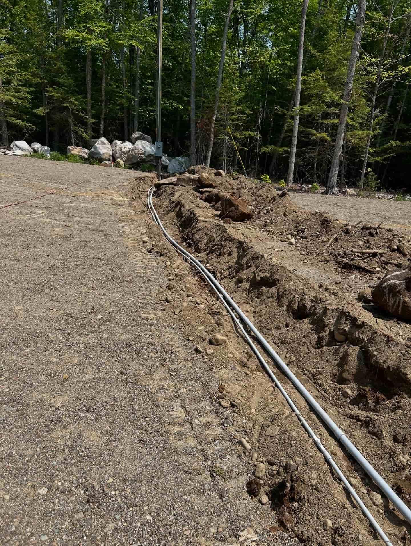 trench being dug in Ellsworth