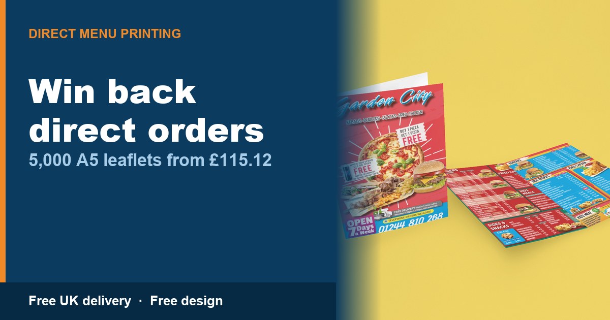 A takeaway leaflet with a direct order phone number and WhatsApp
