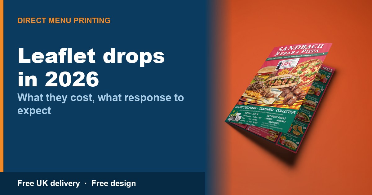 Takeaway Leaflet Drops in 2026: What They Cost and What Response to Expect