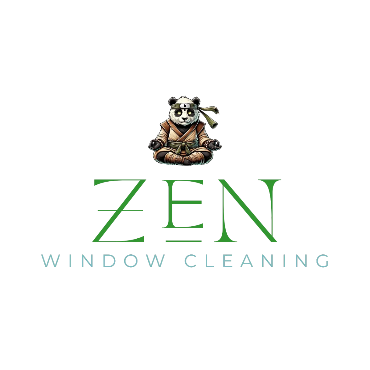 Zen Window Cleaning Logo featuring Panda Lee, a meditating panda over the word ‘ZEN’ with ‘Window Cleaning’ below. Panda Lee represents our commitment to bringing tranquility, cleanliness, and peace of mind to every window we professionally clean, and every pressure wash or soft wash. At Zen Window Cleaning, we strive to create a relaxing experience for our customers and make a positive impact in Utah County and South Salt Lake County.