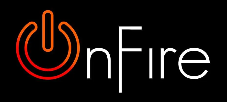 OnFire Protection Ltd logo featuring an orange power symbol integrated with a circular design on the left, accompanied by black text reading 'OnFire Protection Ltd'.