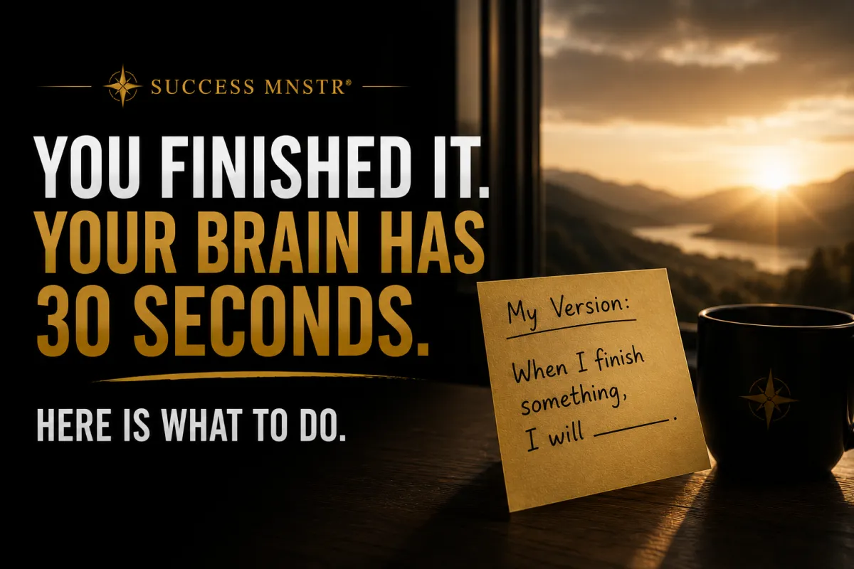 You Finished It. Your Brain Has 30 Seconds. Here Is What to Do.