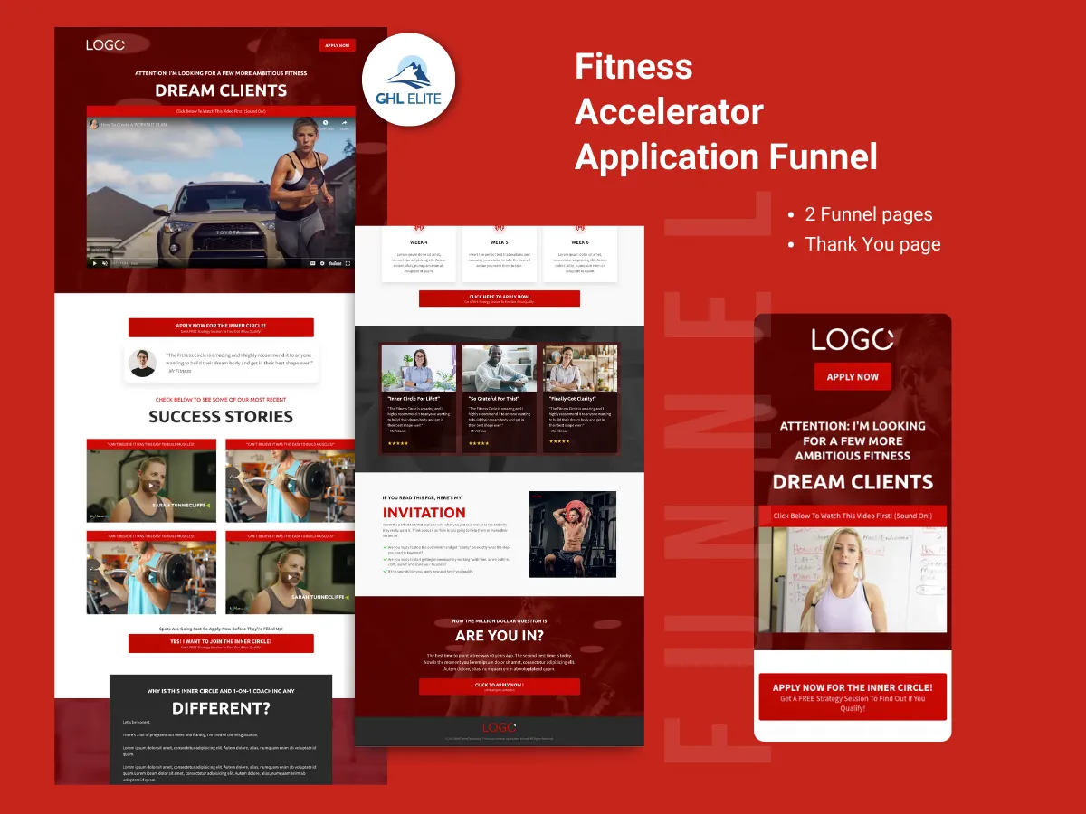 Fitness Accelerator Application Funnel
