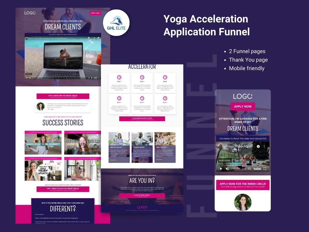 Yoga Acceleration Application Funnel