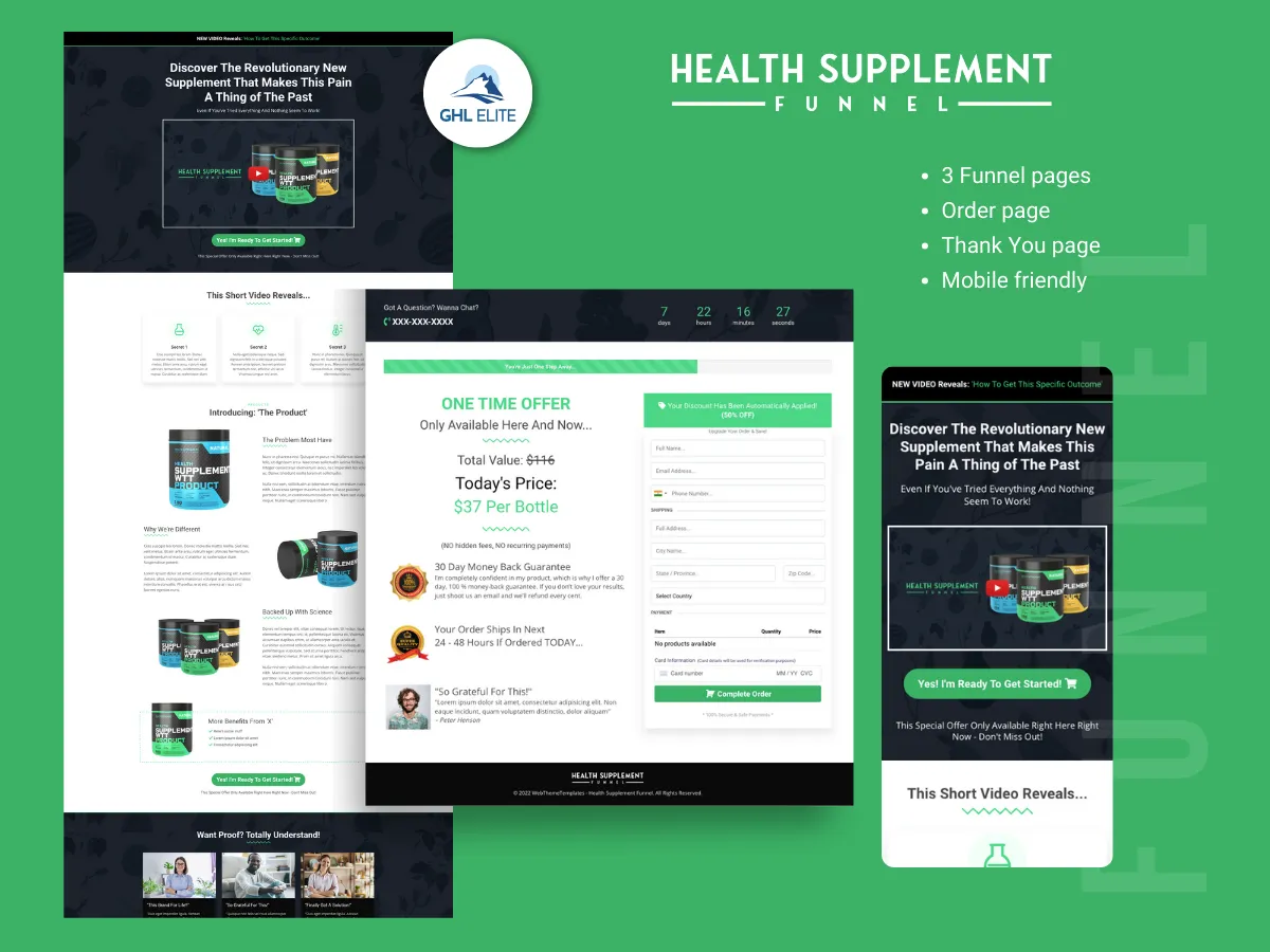 Health Supplement Funnel