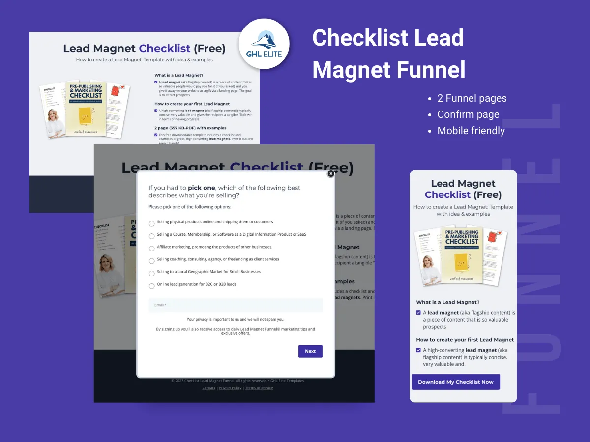 Checklist Lead Magnet Funnel
