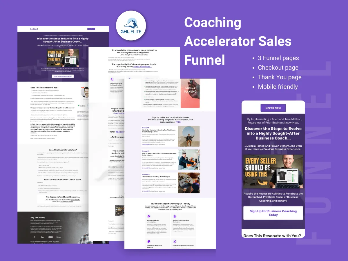 Coaching Accelerator Sales Funnel