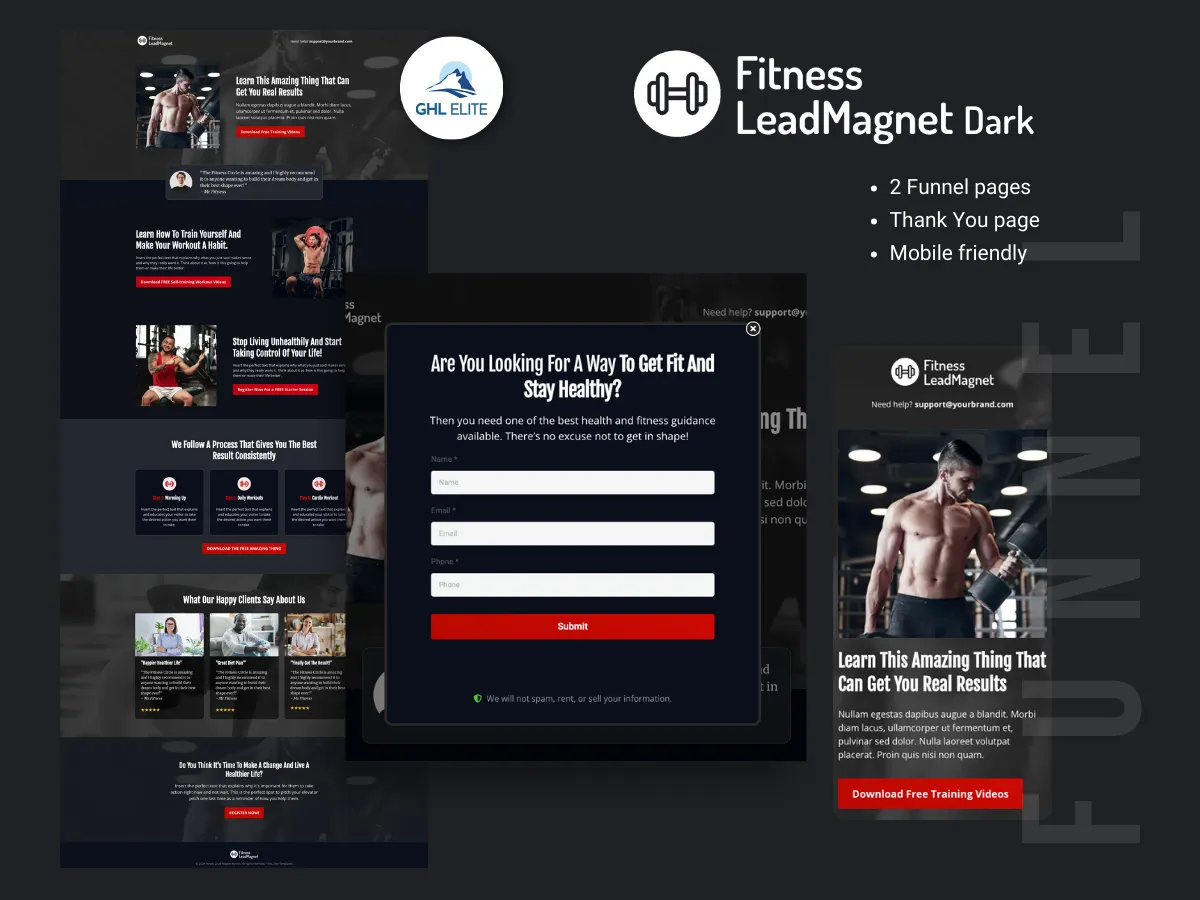 Fitness Lead Magnet Funnel (Dark)