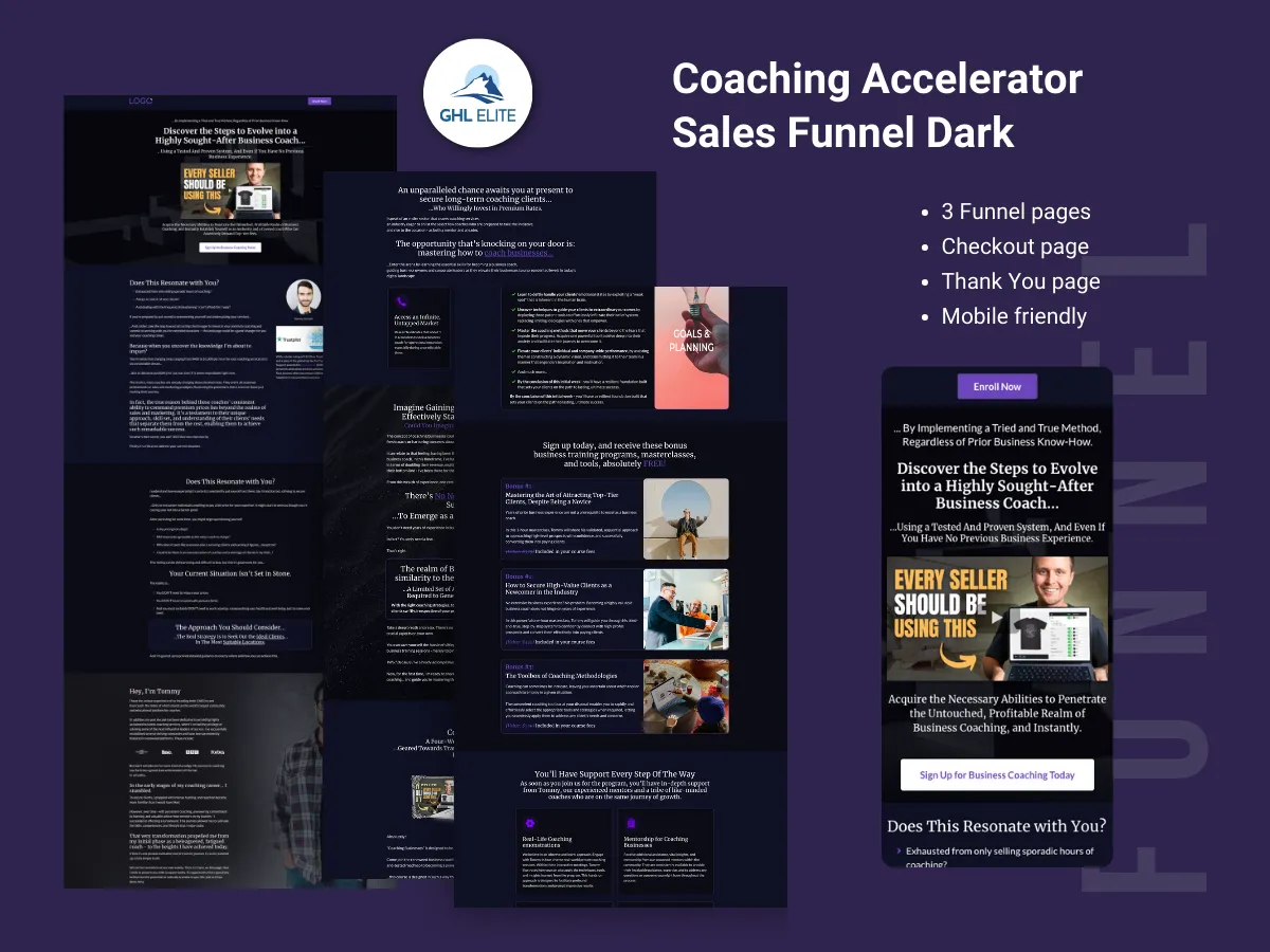 Coaching Accelerator Sales Funnel (Dark)