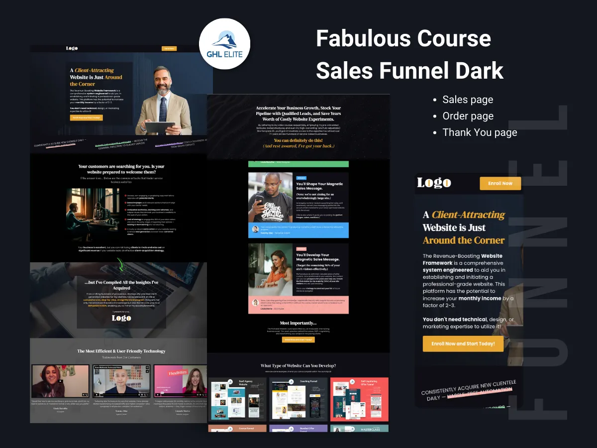 Fabulous Course Sales Funnel (Dark)