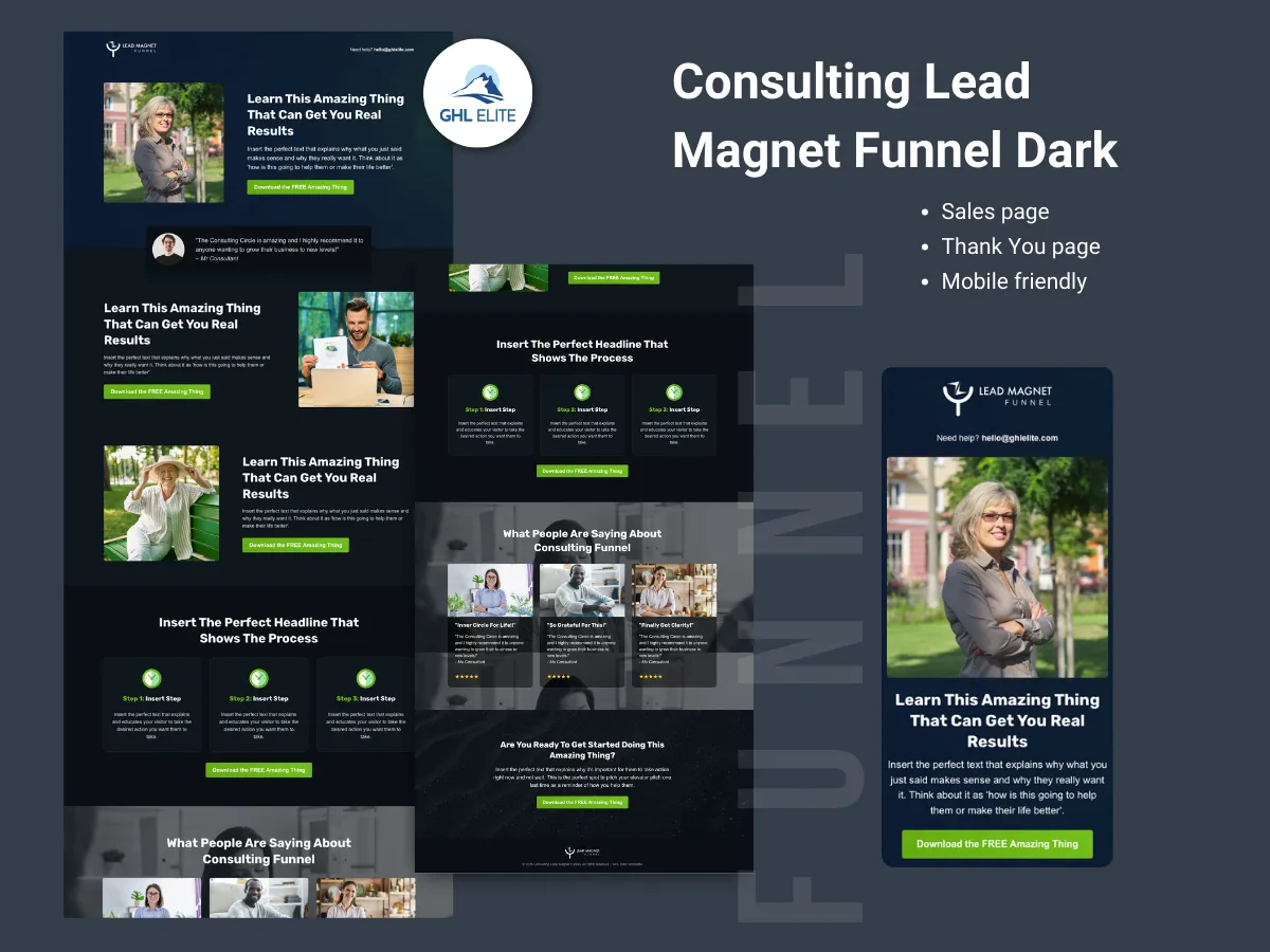 Consulting Lead Magnet Funnel (Dark)