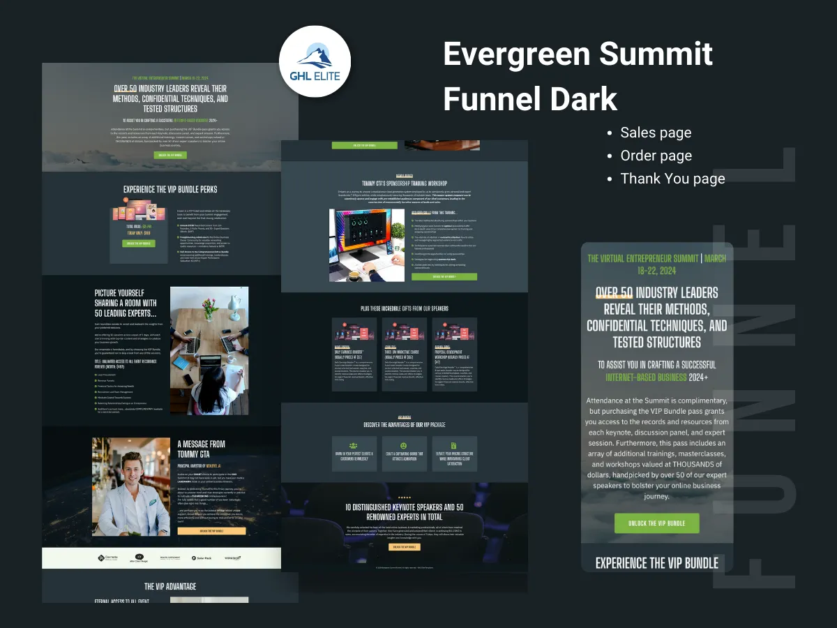 Evergreen Summit Funnel (Dark)